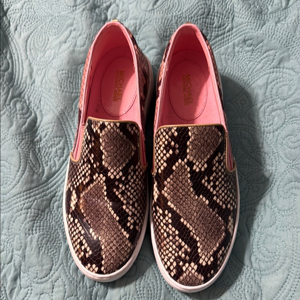 Michael Kors Brown Tan Slip-On Sneakers. Women’s Michael Kors, size 8 never worn
